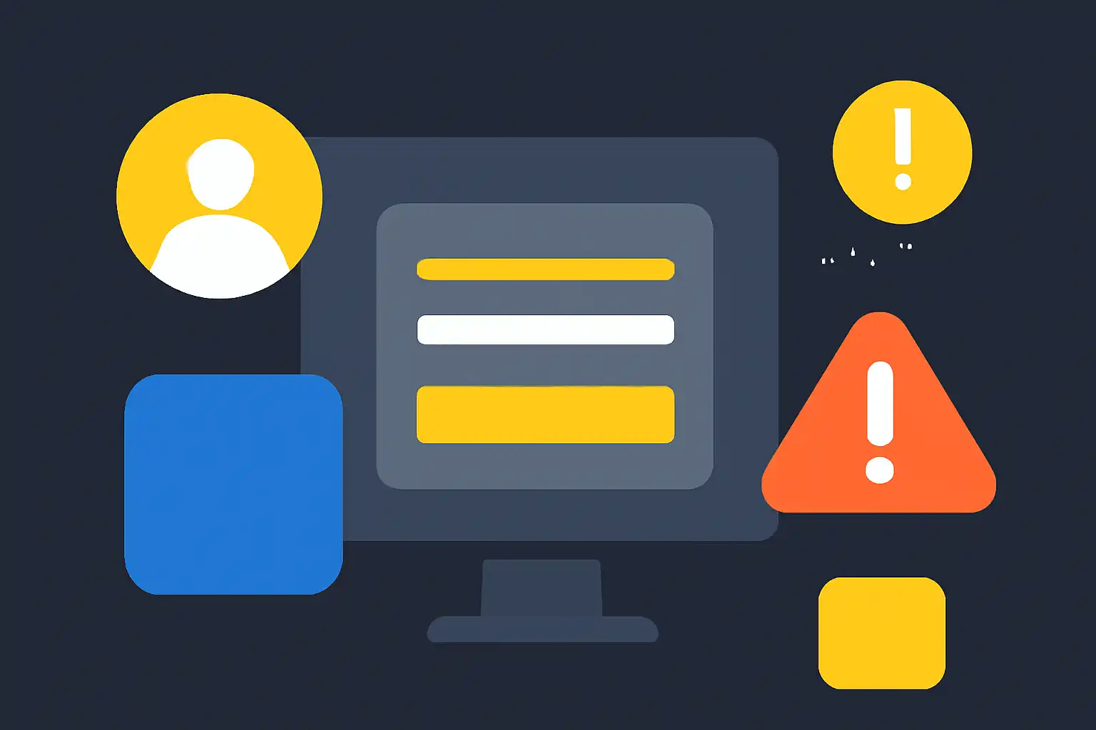 Hero illustration: Parimatch Login in India: Steps and Common Errors, modern flat design, dark background, brand-neutral, icons and shapes only, no text