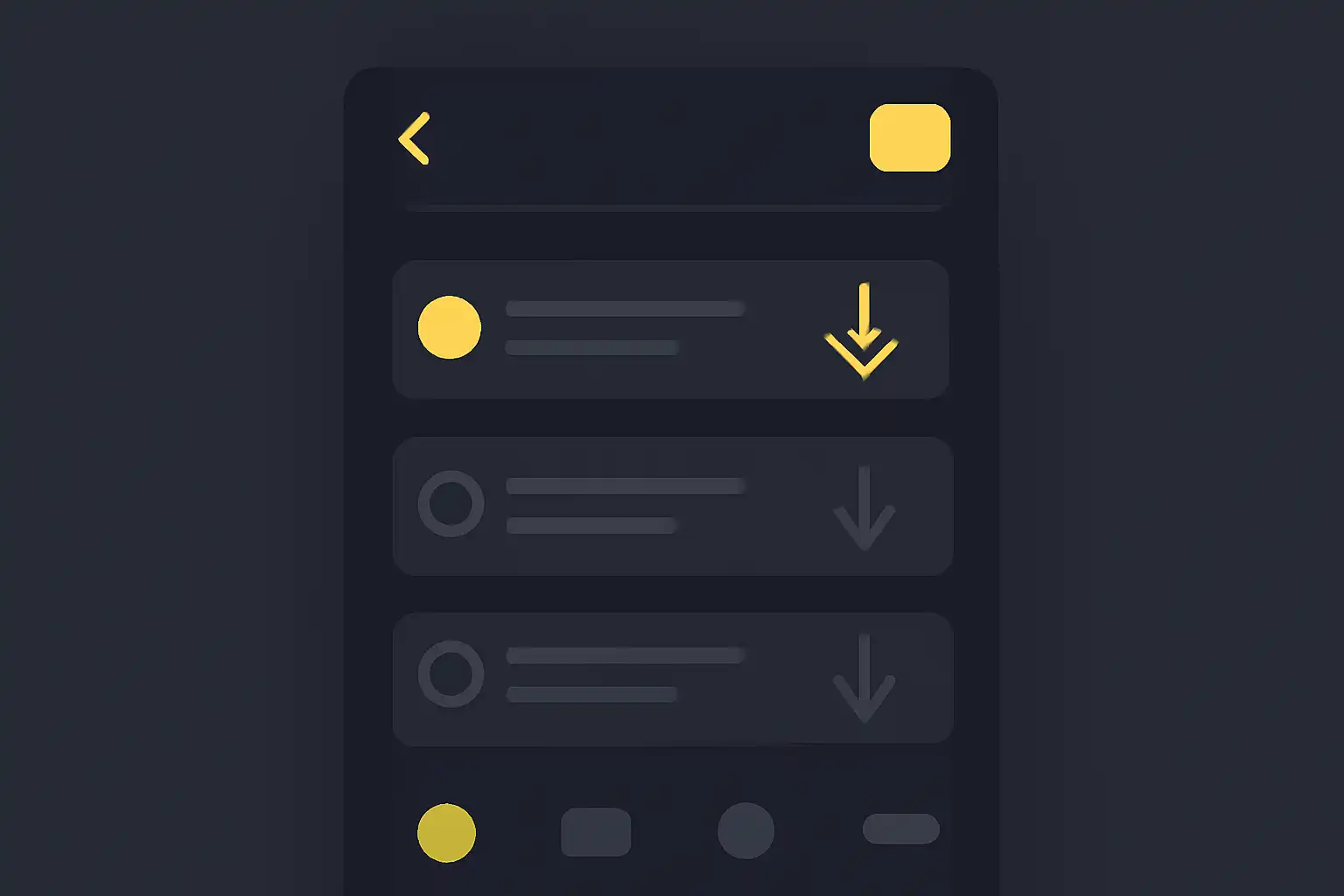 Detail screen: withdrawal limits, mobile-first UI mockup, dark theme