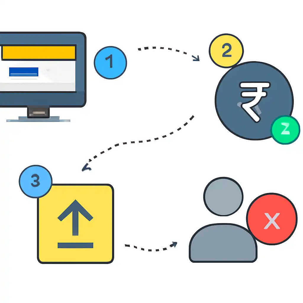 Annotated step diagram: withdrawal limits process with numbered callouts