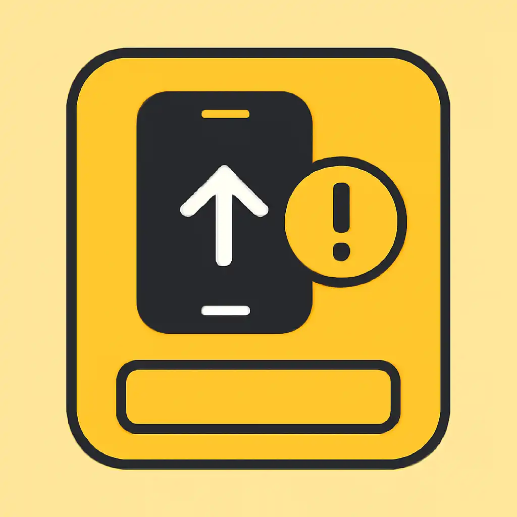 Close-up of button or form field for app update problems