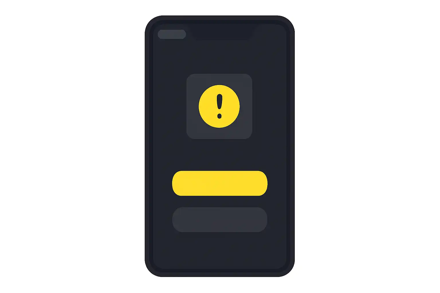 Detail screen: otp not received, mobile-first UI mockup, dark theme