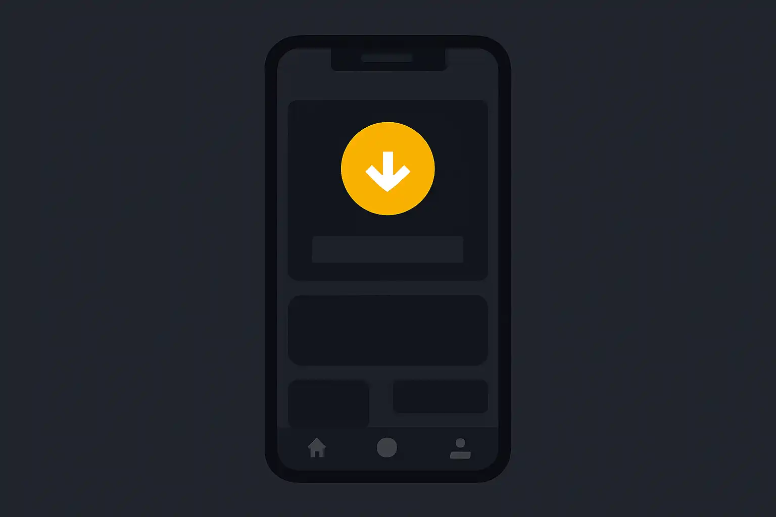 Detail screen: minimum deposit, mobile-first UI mockup, dark theme