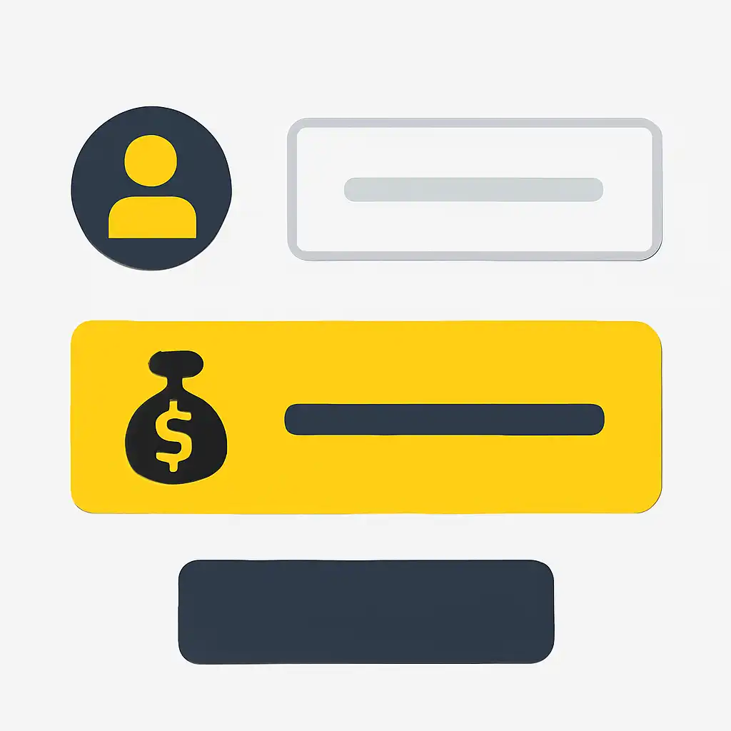 Close-up of button or form field for minimum deposit