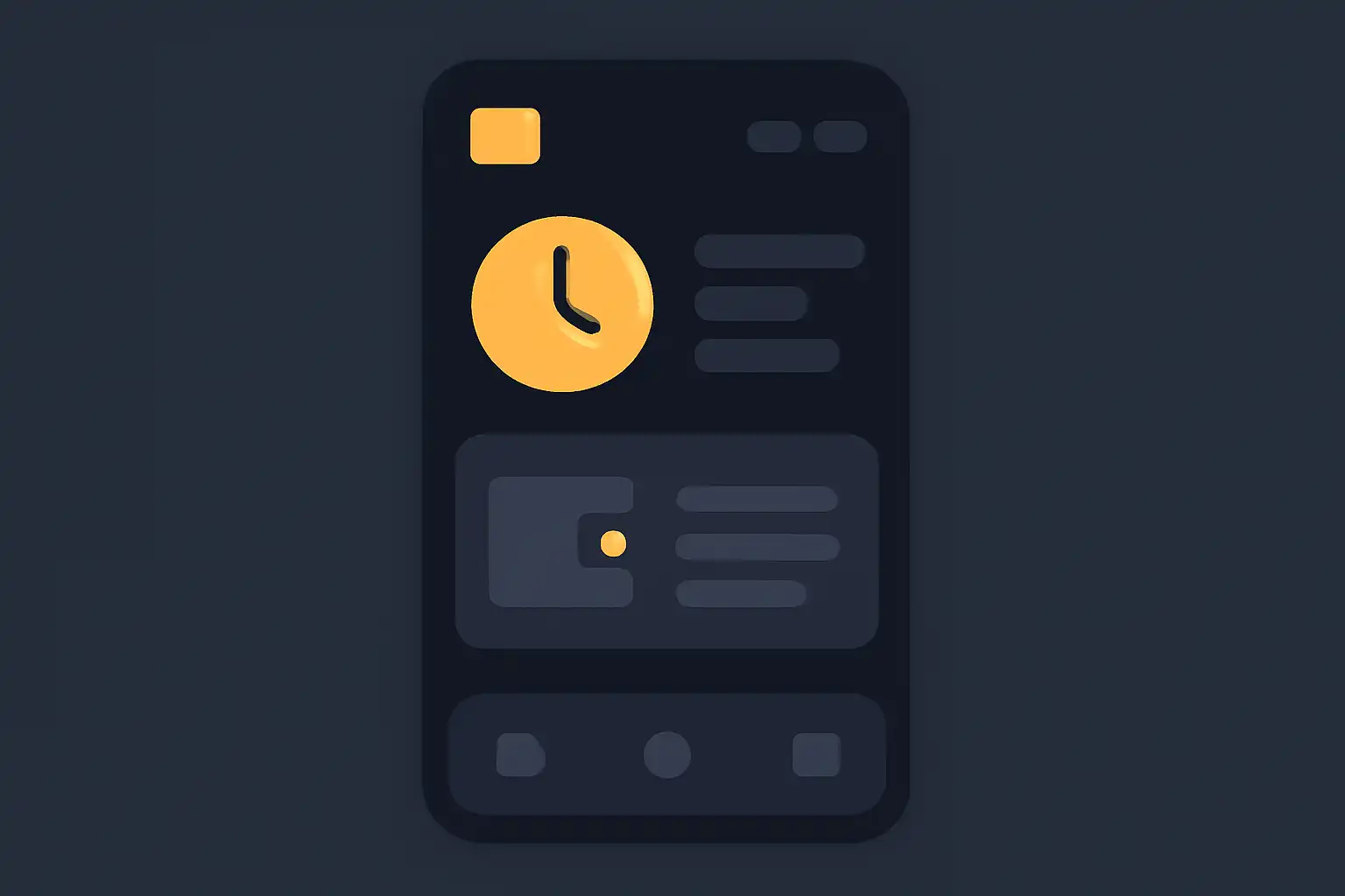 Detail screen: payout timings, mobile-first UI mockup, dark theme