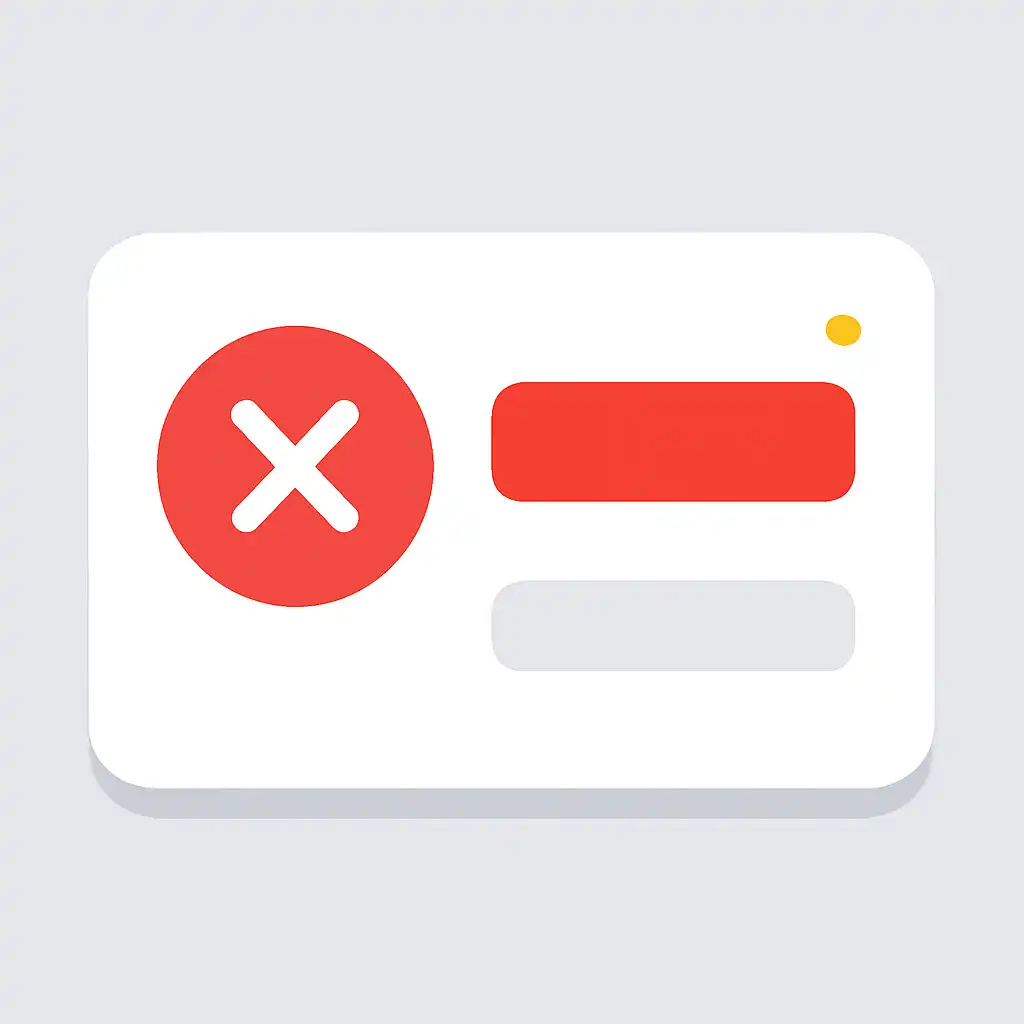 Close-up of button or form field for failed transactions